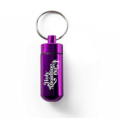 Logos Trading Post Anointing Oil Bottle with Purple Keychain Container - color: Purple