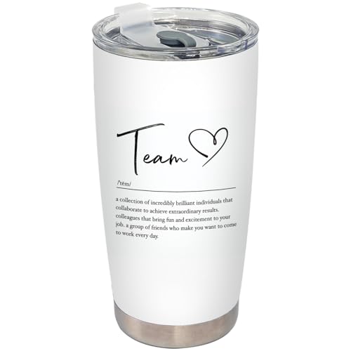 Team Gifts: Stainless Steel Tumbler with Lid and Straw, 20oz - color: TEAM