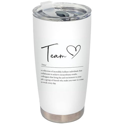 Team Gifts: Stainless Steel Tumbler with Lid and Straw, 20oz - color: TEAM