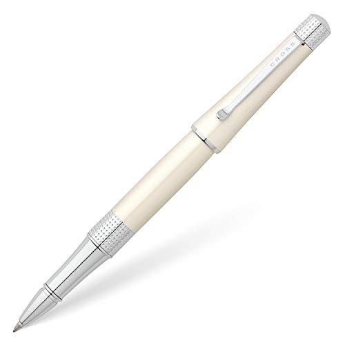 Cross Beverly Refillable Gel Ink Rollerball Pen, Medium Rollerball, Includes Premium Gift Box - Pearlescent White Lacquer - color: White, style: Rollerball Pen
