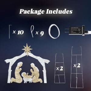 Karl Home 6 ft Lighted Nativity Scene, 190 LED Lights, Silver Roof - style: Nativity Scene-Sliver Roof