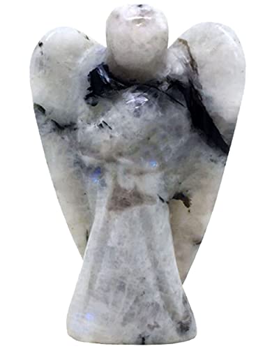 Nelson Creations 2 Inch White Rainbow Moonstone Guardian Angel Figurine - color: White Rainbow Moonstone