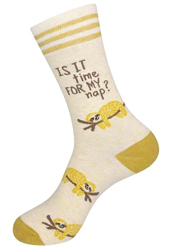 FUNATIC Crazy Socks with Funny Sayings - Novelty Gift for Men, Women, Adult - color: Time for My Nap