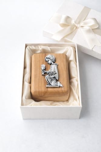 Jewelry Keepsake Box Olive Wood Olivewood Holy Land Christian Gift, first commuion hand made HolyLand (Boy) - style: Boy