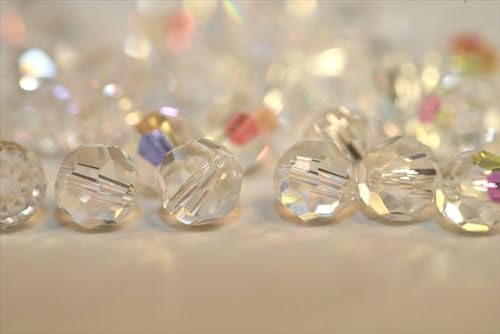 100pcs Adabele Austrian 4mm (0.16 Inch) Small Faceted Round Crystal Beads Clear AB Compatible with Swarovski Crystals Preciosa - color: Crystal Ab, size: 4mm Small (100pcs)