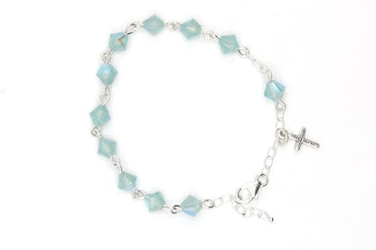 Catholic Communion Rosary Bracelet Created with Swarovski® Crystals, Glass - color: Pacific Opal - October