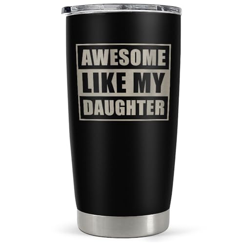 SANDJEST Gift from Daughter to Dad - 20oz Tumbler with Lid for Father - Insulated Stainless Steel Mug - Funny Coffee Mug for Outdoor Travel Sport Office, Gifts for Birthday Father’s Day - color: Dad 3
