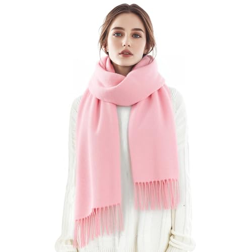 Clothirily Womens Winter Scarf, Oversized Long Blanket Plaid Shawl Wrap - color: Pink