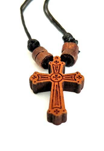 Iconsgr Greek Wood Cross Pendant Necklace From Mt. Athos / 63
