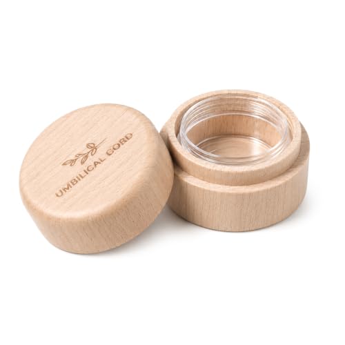 Wooden Umbilical Cord Keepsake Box with Transparent Acrylic Box, Minimalist Baby Keepsake Boxs Modern Tooth Fairy Boxs Fetal Hair Memorial Storage for Christening Gift Baby Shower Pregnancy (Leaves)