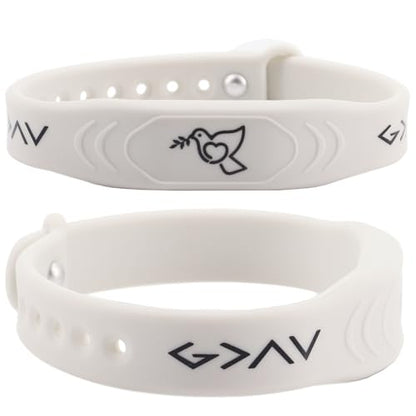 2 Pack Bible Verse Bracelets, with NFC Scan‌ Daily Jesus Bracelets Christian Gospel Scripture Bracelet Faith and Style Combined Inspirational Religious Gifts for Men and Women (Black and White)