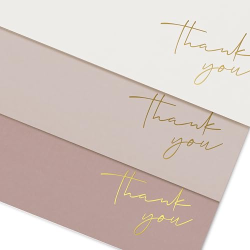 ZICOTO Beautiful Thank You Cards Set of 30 With Envelopes and Stickers - color: Pink