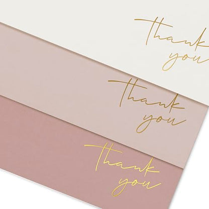 ZICOTO Beautiful Thank You Cards Set of 30 With Envelopes and Stickers - color: Pink