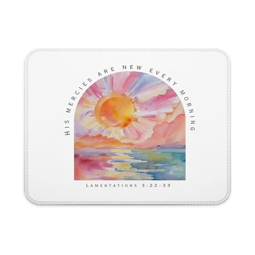 Boho His Mercies are New Every Morning Christian Mouse Pad, Christian Bible Verse Inspirational Mouse Pad for Work Computers Laptop Home Office Dorm Desk Accessories, 9.5x7.9 Inch - color: Interesting text Mouse pad F