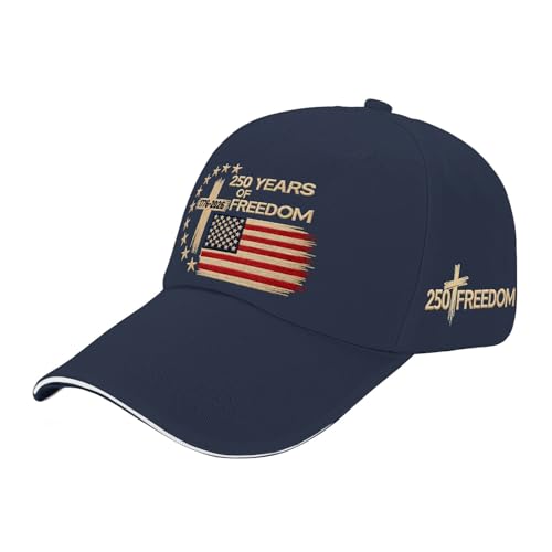 US 250 Years Freedoms 1776-2026 250th Birthday Embroidered Hats Garde Cap for Him - color: 250th Anniversary Us 250 Year American Patrioticmarine Blue13