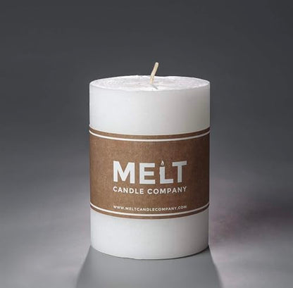 Melt Candle White Pillar Candles, Unscented, 3 Pack, 3 x 4 Inch - color: White, size: 3"x4" Pillar (3 pack)