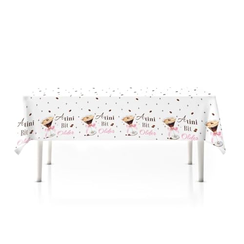 3 Pcs Espresso Martini Tablecloths, Disposable A Tini Bit Older Table Cover - color: Espresso Martini