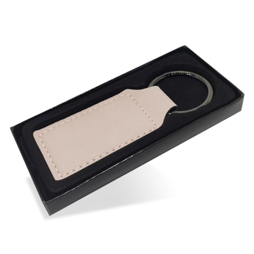 LaserGram Rectangle Keychain, Bible Verse John 3-16, Personalized Engraving Included - color: Beige