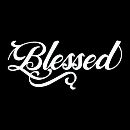 2-Pack Blessed Vinyl Decal - 5.5"x2.4" Waterproof Christian Lettering Sticker for Cars, SUVs, RVs & Laptops - BD54 (White) - color: White