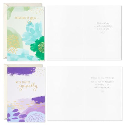 Hallmark Bulk Sympathy Cards, Assorted 16-Pack (Abstract Watercolor)