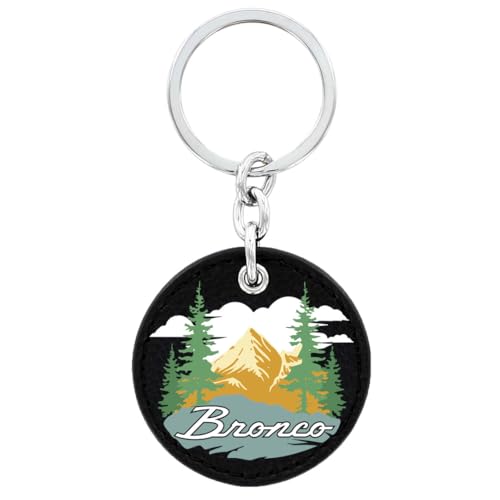 Ford Bronco Vintage Script Key Chain - color: Black/Outdoor