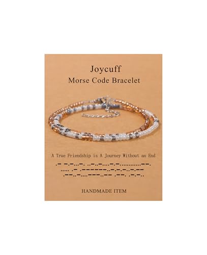 Inspirational Morse Code Bracelets for Women Funny Jewelry Birthday Gifts - color: A true friendship is a journey without an end