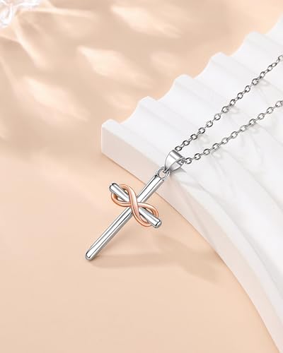 Infinity Cross Necklace for Women, Easter Mothers Day Confirmation Gifts - style: Mom you are beautiful...