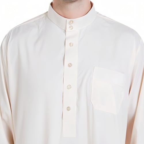 Men's Kaftan - Muslim Robe Thobe Caftan - color: Beige, size: XX-Large