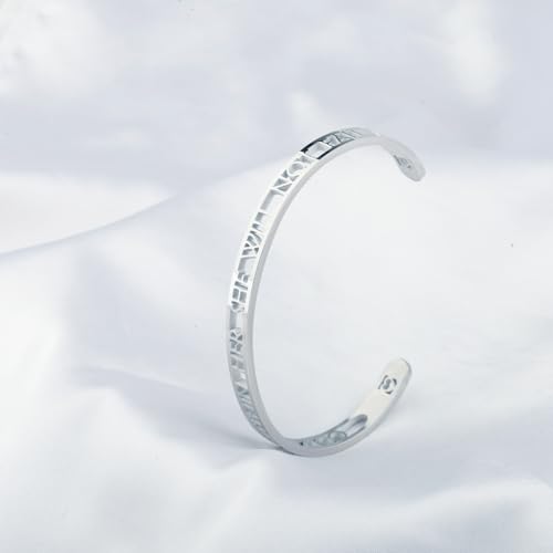 CHOORO Christian Gift Religious Psalm 46:5 God is Within Her She Will Not Fall Hollow Out Patterns Bracelet Bible Verse Gift For women (God is Within Her br)