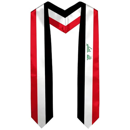 Graduation Satin Sash Scarf 72" Stole - color: Iraq Flag