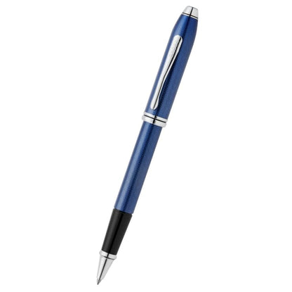 Cross Townsend® Polished Translucent Cobalt Blue Engraved Diamond Cut Pattern with Polished Chrome Appointments Selectip® Rollerball Pen