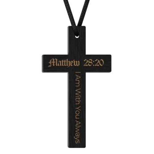 Matthew 28:20 Cross Car Ornament, Christian Bible Verse Gift - color: Matthew 28:20