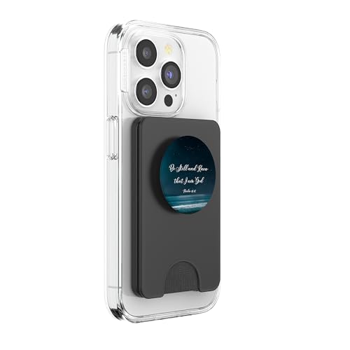 Be Still and Know that I Am God Psalm 46:10 Christian Quote PopSockets PopWallet for MagSafe - style: Magnetic PopWallet