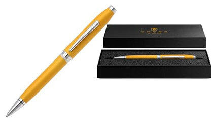 Cross Foundry Metallic Yellow with Chrome Appointments Ballpoint Pen - color: Yellow