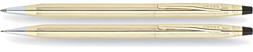 Cross Classic Century Refillable Fine Ballpoint Pen and 0.7mm Pencil Set, Includes Premium Gift Box - 10 Carat Gold Filled - color: 10KT Gold