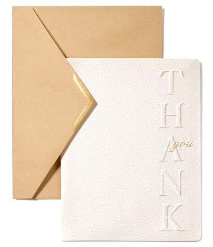 Vitalizart Embossed Thank You Cards with Envelopes 16 Pack 4.3" x 5.5" - color: White Set, size: 16 pcs