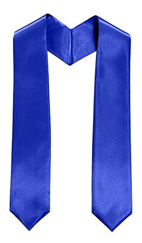 Plain Graduation Stole Sash 60 Inch Unisex Adults Solid - color: Royal Blue Stole
