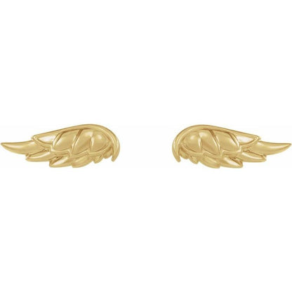 14k Yellow Gold Angel Wing Earrings Dazzling