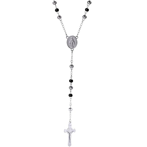 Cross Necklace for Men 316L Stainless Steel Pendant - color: D+black