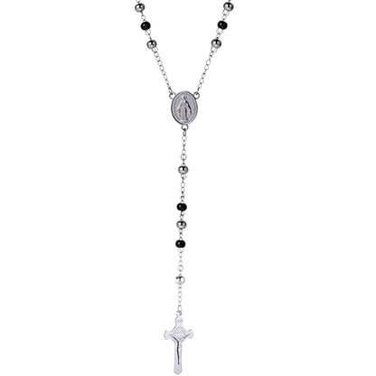 Cross Necklace for Men 316L Stainless Steel Pendant - color: D+black