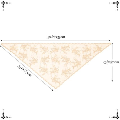 Lystaii Triangle Lace Mantilla Veil Catholic Chapel Head Covering Scarf - color: Champagne