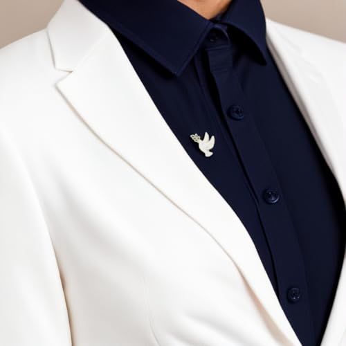 10pcs Dove Brooch Set Peace Dove Pin with Olive Branch Metal Brooch Lapel Badge for Women Jackets Sweaters Scarves Suits Bags Everyday Wear