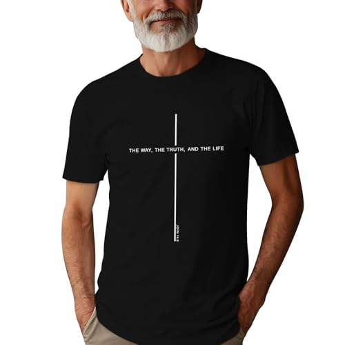 Christian Shirts for Men：Faith Cross Printed T-Shirts Christian Jesus Faith Shirts Holy Bible Tees - color: Black4, size: Large