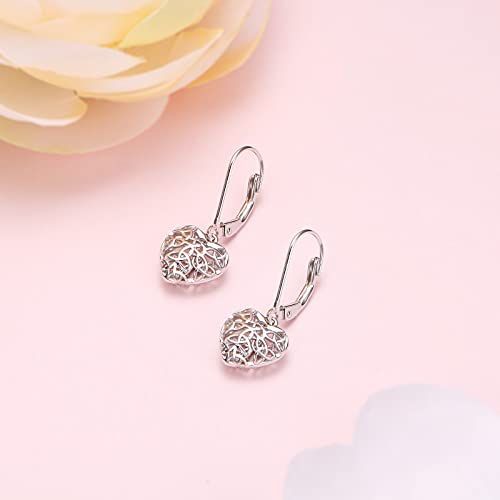 S925 Sterling Silver Heart Dangle Drop Earrings for Women Jewelry Gift - style: Celtic knot Heart