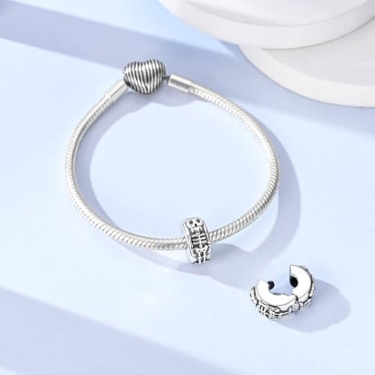 Clip Stopper Beads Fit For Pandora Bracelet, Spacer Charms For Bracelets - color: Skeleton-2Pack