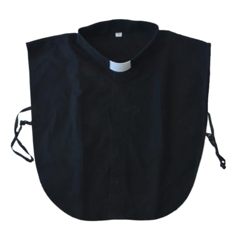 YIZHONG Clergy Collar Cotton Shirt Men Women Black M-XXL - color: Black, size: XX-Large