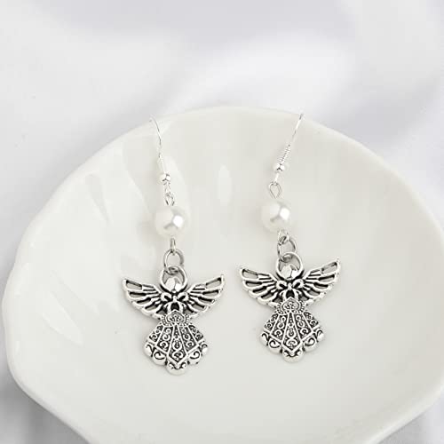 FUSTMW Angel Earrings - Guardian Angel Charm Jewelry Gifts