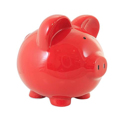 Child to Cherish Ceramic Piggy Bank, Red - color: Red