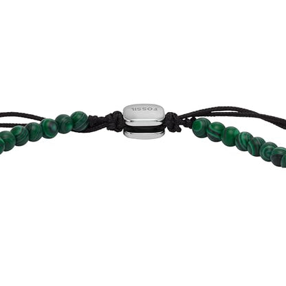 Fossil Men's Beaded Bracelet - color: Malachite/Green