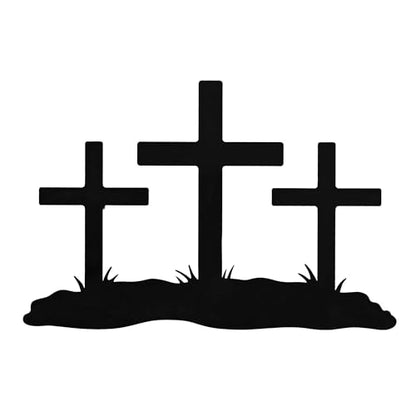 Dicksons Three Crosses Metal Wall Sign 12 x 18 Inch – Christian Wall Decor Cross Silhouette – Faith Wall Hanging for Living Room, Bedroom, Entryway, Prayer Room, Church Décor